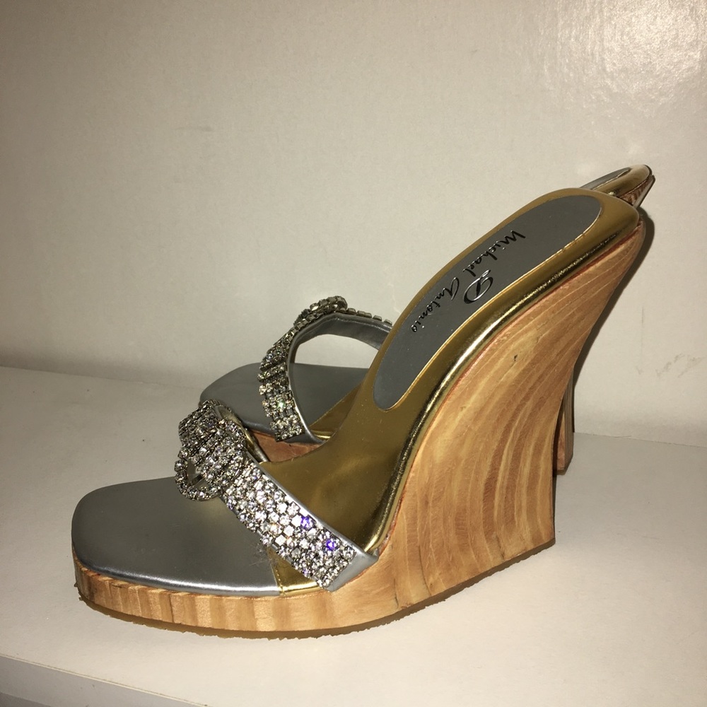 Wood and Crystal Strap Wedges